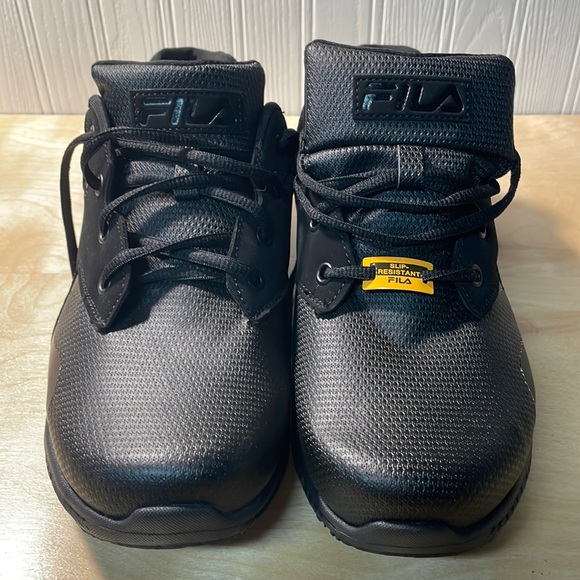 Fila Memory Layers Slip Resistant Work Shoes - Black - Picture 2 of 10